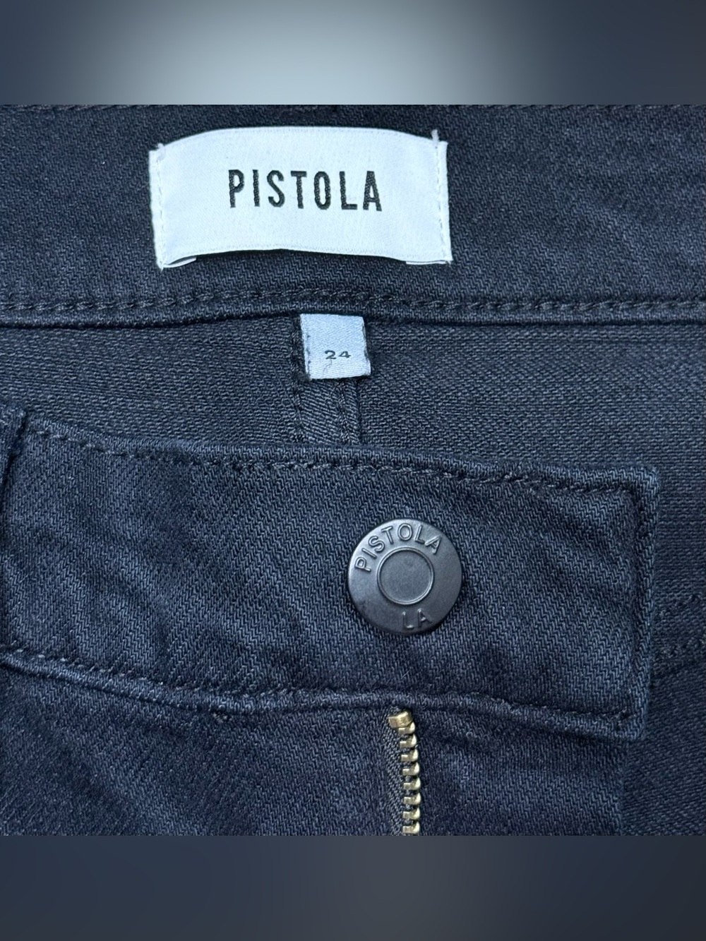 Pistola Teagan High Rise Vented Straight Jeans Black Size 24 - Picture 9 of 10